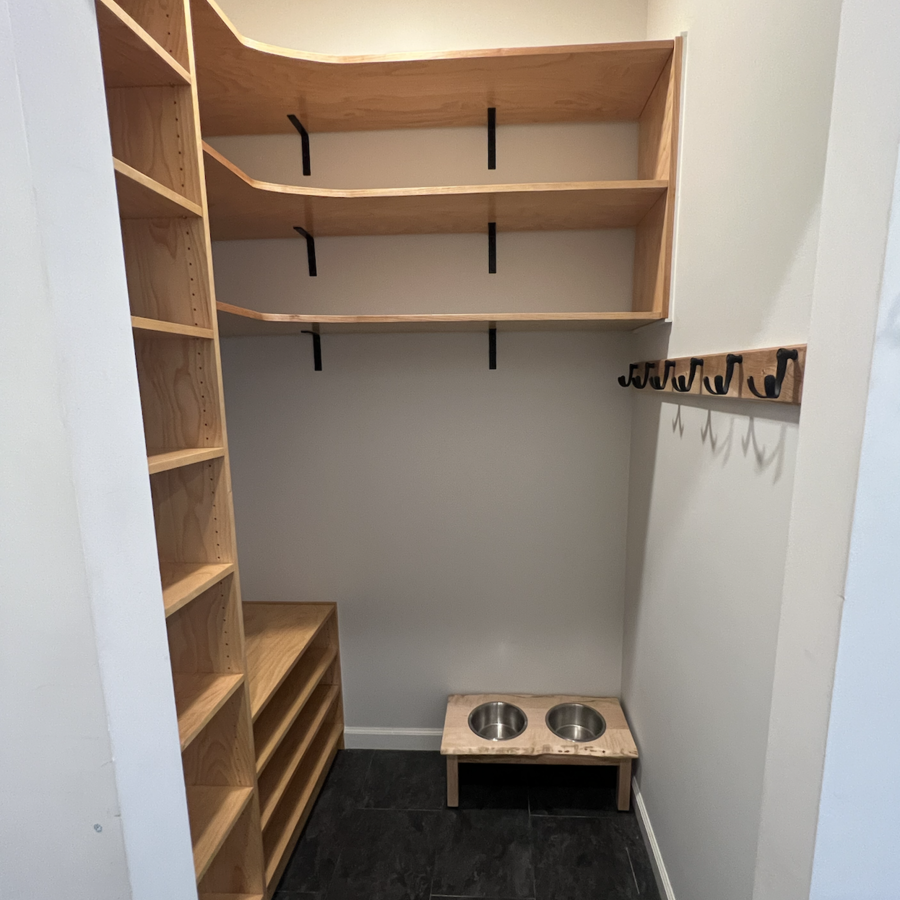 Walk-In Closet With Dog Bowl